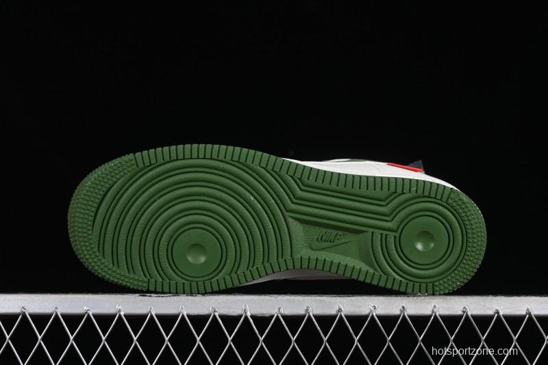 Supreme x Nike Air Force 1'07 Low Beige Green Casual Sneakers with Zoom Air Cushion - HD1968-008