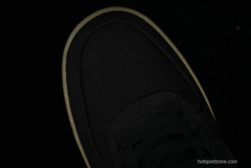 Nike Air Force 1 '07 Low Black Green Canvas Casual Sneakers - FJ4160-001