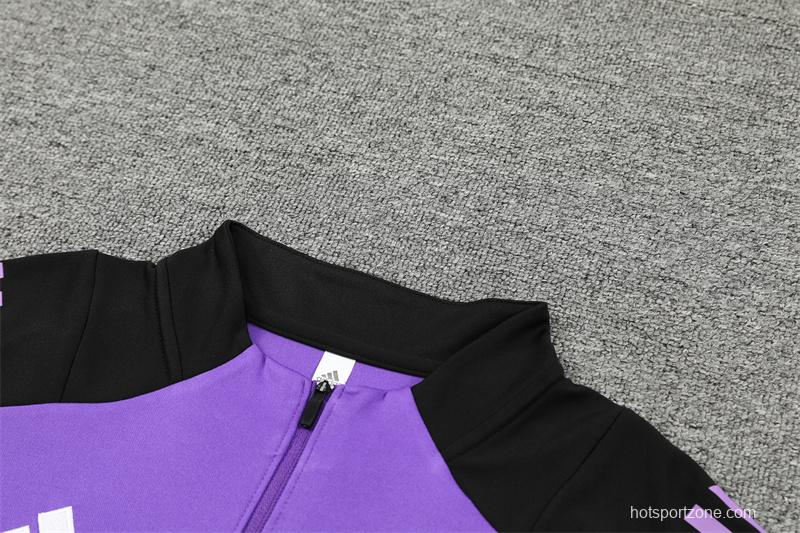 2024 Germany Purple Half Zipper Jacket+Long Pants