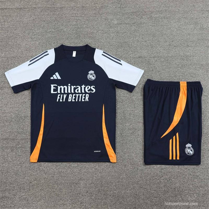 24/25 Real Madrid Navy White Short Sleeve Jersey+Shorts