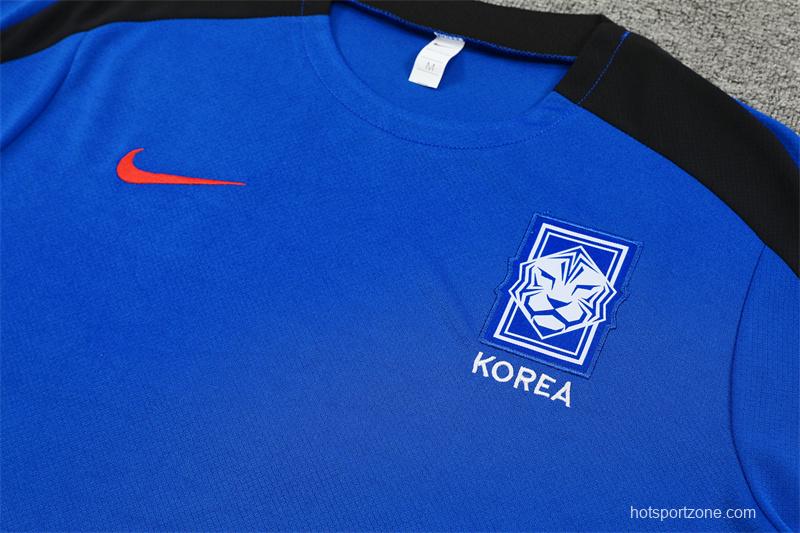 2024 South Korea Blue Short Sleeve Jersey+Shorts