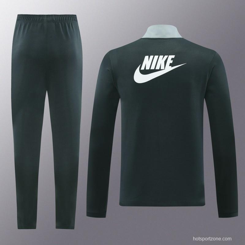 2024 NIKE Black/Grey Full Zipper Jacket +Long Pants