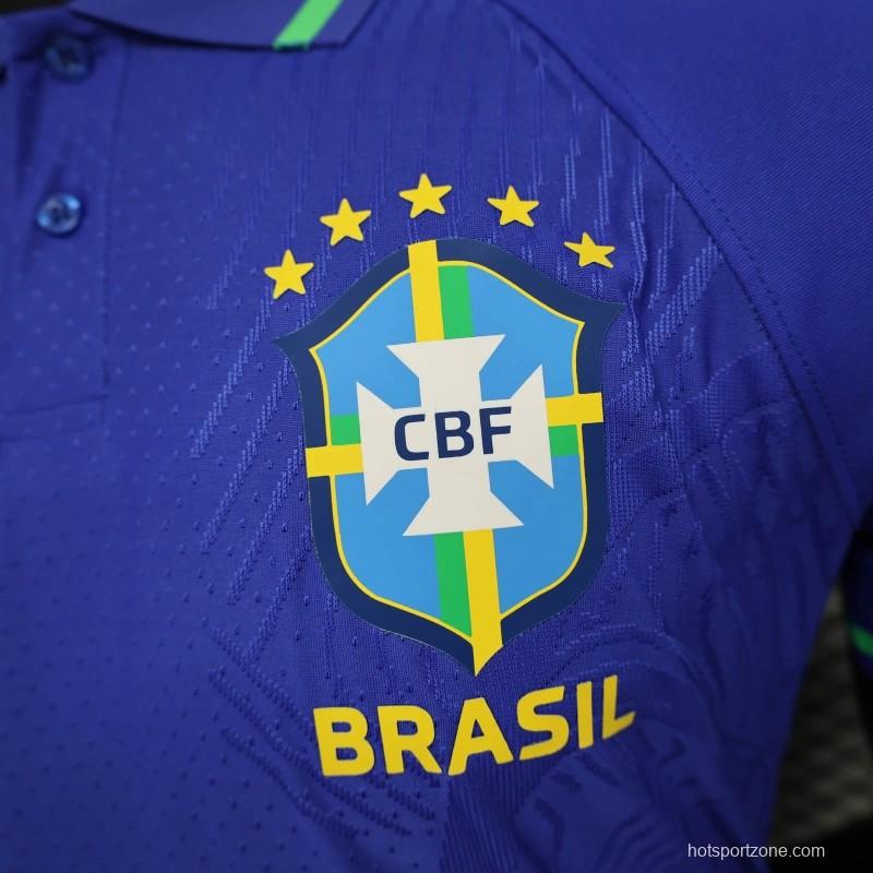 25/26 Player Version Brazil POLO Blue Jersey