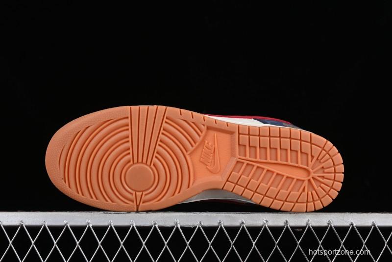 Nike SB Dunk Low Year of the Dragon Limited Edition - Dark Pattern Blue Red Swoosh Anniversary Custom Low-Top Casual Skate Shoes - DQ1098-365