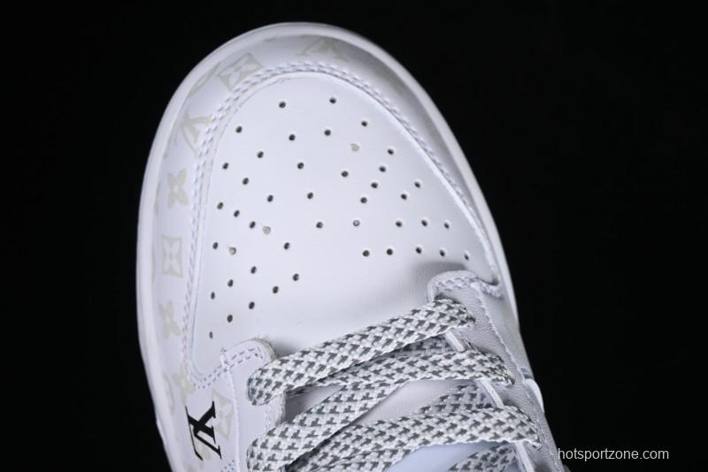 Nike SB Dunk Low LV Collaboration - Dark Night Elf High-End Custom Low-Top Casual Skate Shoes - DD1391-136