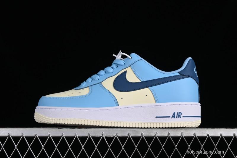 Nike Air Force 1 '07 Low White Blue Color Blocking Casual Sneakers - HF4837-407