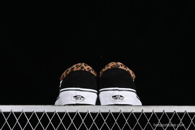 Vans Old Skool Classic Retro Low-Top Canvas Sneakers with Leopard Print and Slip-Resistant Sole - VN000CR5CJK