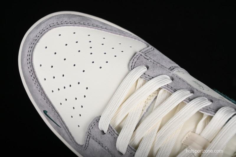 Nike SB Dunk Low Stussy Collaboration - Grey Green Pig Anniversary High-End Custom Low-Top Casual Skate Shoes - CF3688-007