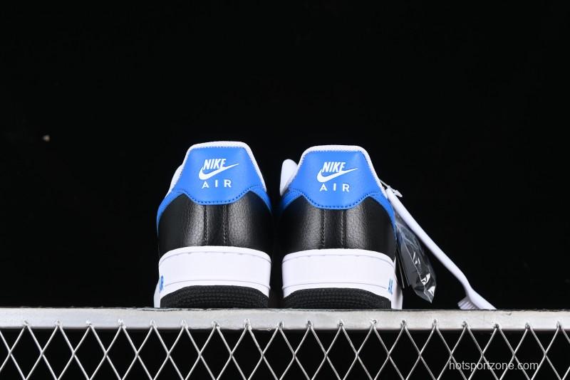 Nike Air Force 1 '07 Low White Black Blue Color Block Casual Sneakers - FN8008-001
