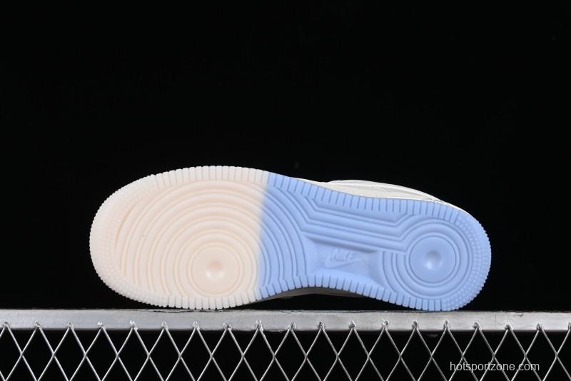 Nike Air Force 1 '07 Low Supreme Collaboration - White Blue Colorblock Low-Top Casual Sneakers BB9599-202