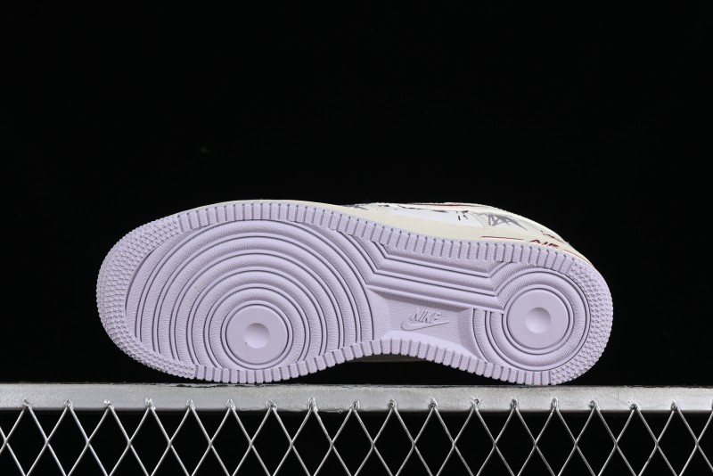 Nike Air Force 1'07 Low "MUD" Casual Sneakers with Bamboo Forest and Wandering Swordsman Print - XC2351-110