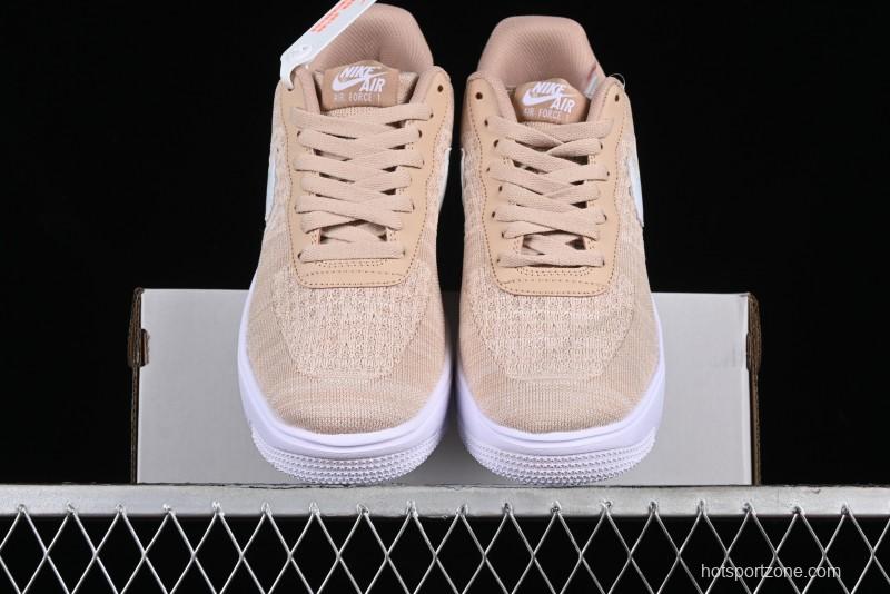 Nike Air Force 1 '07 Low 2.0 Khaki Flyknit Casual Sneakers - CI0051-200