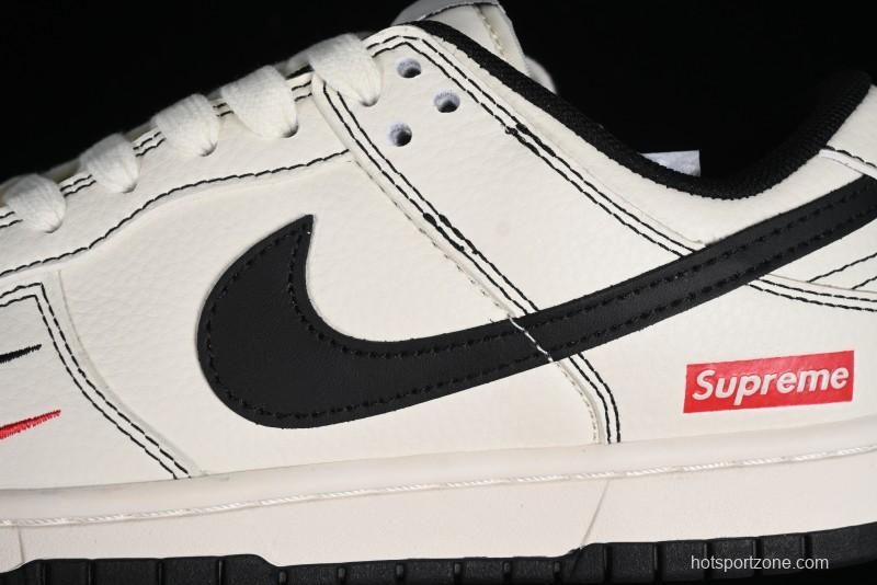 Nike SB Dunk Low Supreme Collaboration - Beige Black Line Anniversary Customized Low-Top Casual Skate Shoes - XX2025-316