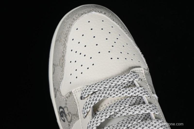 Nike SB Dunk Low Gucci Collaboration - Smoke Grey Anniversary Custom Low-Top Casual Sneakers - CF3688-003