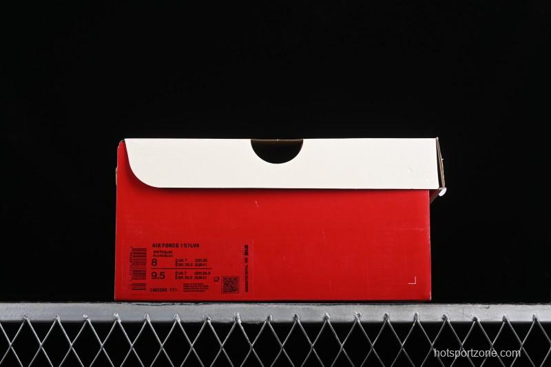 Nike Air Force 1 '07 Low Casual Sneakers with Anime-inspired Blue Spray Paint Design - CW2288-111