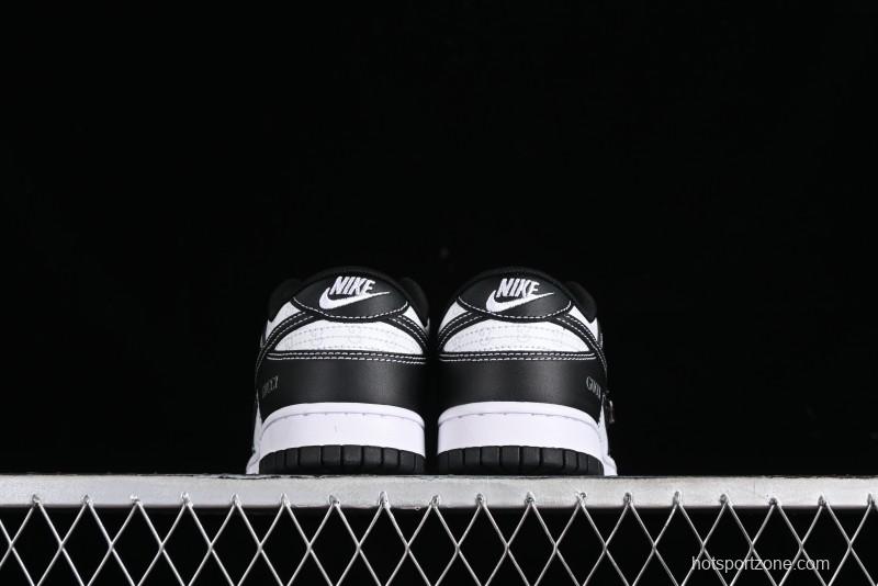 Nike SB Dunk Low Gucci Collaboration - Double G Embroidery Black Swoosh Anniversary Custom Low-Top Casual Skate Shoes - SF1588-136