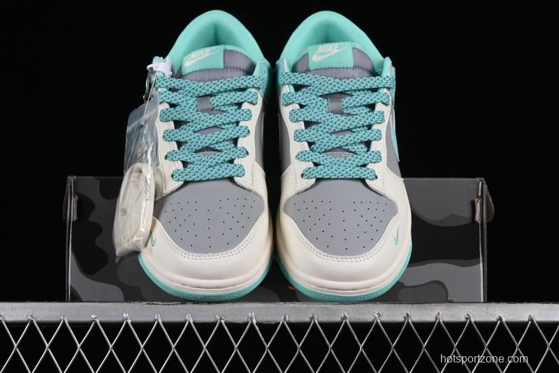 Nike SB Dunk Low BAPE Collaboration - Beige Grey Indigo Anniversary Custom Low-Top Casual Skate Shoes - BB8969-003