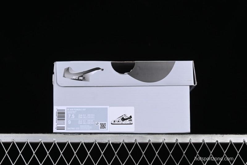 Nike Air Force 1 '07 Low Casual Sneakers with Black and White Graffiti Panda Design - DH7561-222
