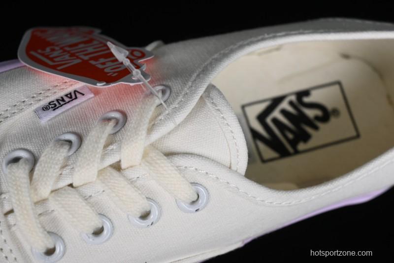 Vans Authentic White Purple Canvas Skate Shoes - VN0009PVCGX