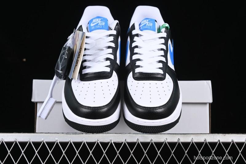 Nike Air Force 1 '07 Low White Black Blue Color Block Casual Sneakers - FN8008-001