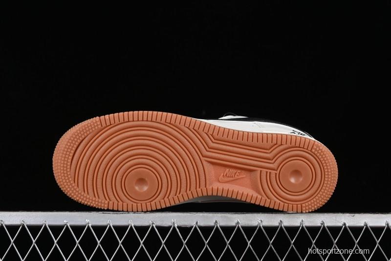 Nike Air Force 1 '07 Low Stussy Collaboration - Beige Black Gum Sole Low-Top Casual Sneakers - XZ5688-001