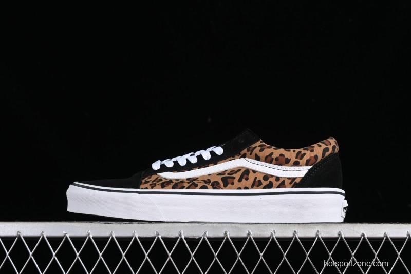 Vans Old Skool Classic Retro Low-Top Canvas Sneakers with Leopard Print and Slip-Resistant Sole - VN000CR5CJK