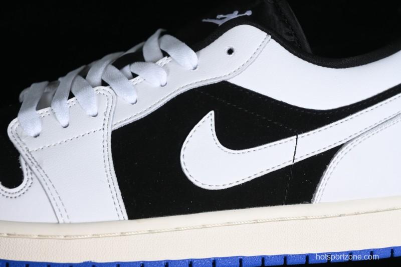 Nike Air Jordan 1 Low "Quai 54" Casual Sneakers in White Black Blue - HQ0764-001