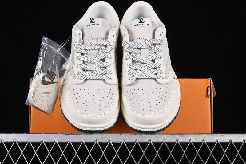Nike Travis Scott x Fragment Design x Air Jordan 1 Low OG SP AJ1 LV Beige Grey Low-top Casual Sneakers - LJ5188-005