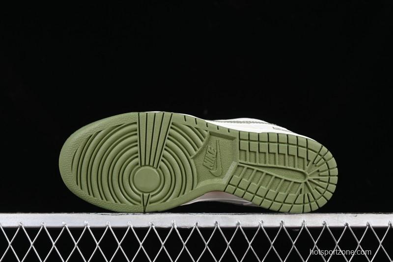 Nike SB Dunk Low Supreme Collaboration - Military Green Canvas Anniversary Custom Low-Top Casual Skate Shoes - BB6698-516