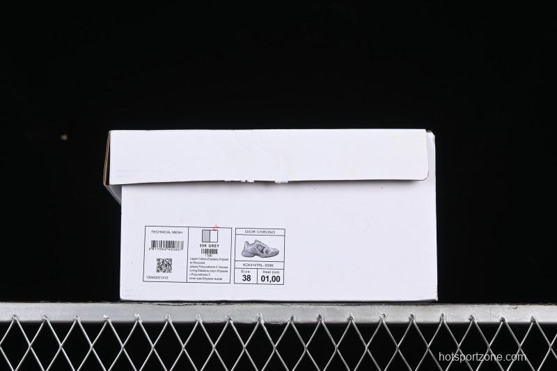 Dior Chrono Round Toe Lace-Up Lifestyle Casual Running Shoes - 59K GREY
