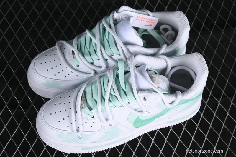 Nike Air Force 1 '07 Low Anime Themed Custom Swoosh Strap Casual Sneakers - ZH0316-023