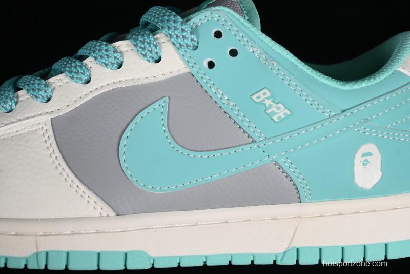 Nike SB Dunk Low BAPE Collaboration - Beige Grey Indigo Anniversary Custom Low-Top Casual Skate Shoes - BB8969-003