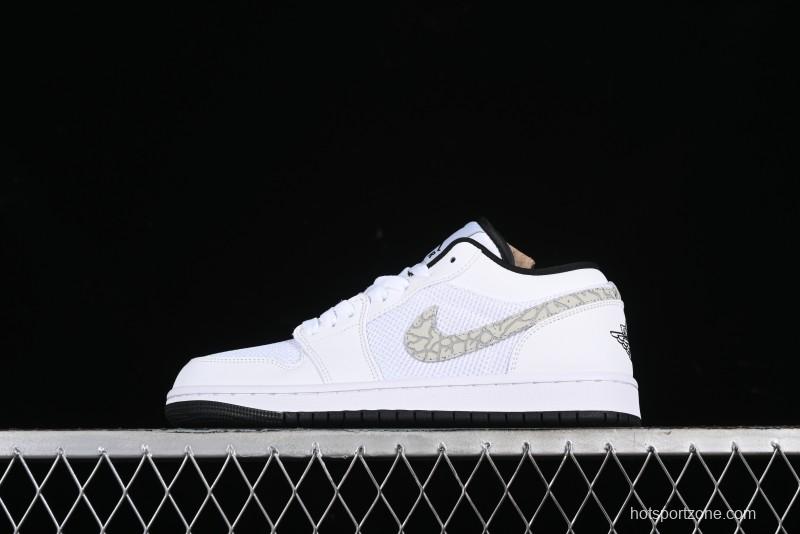 Nike Air Jordan 1 Low AJ1 White Mesh Retro Basketball Shoes - 338145-110