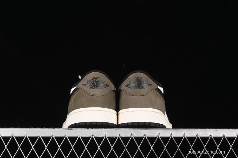 Nike Air Jordan 1 Low AJ1 Retro Basketball Shoes with Mocha Suede Accents - CZ0790-102