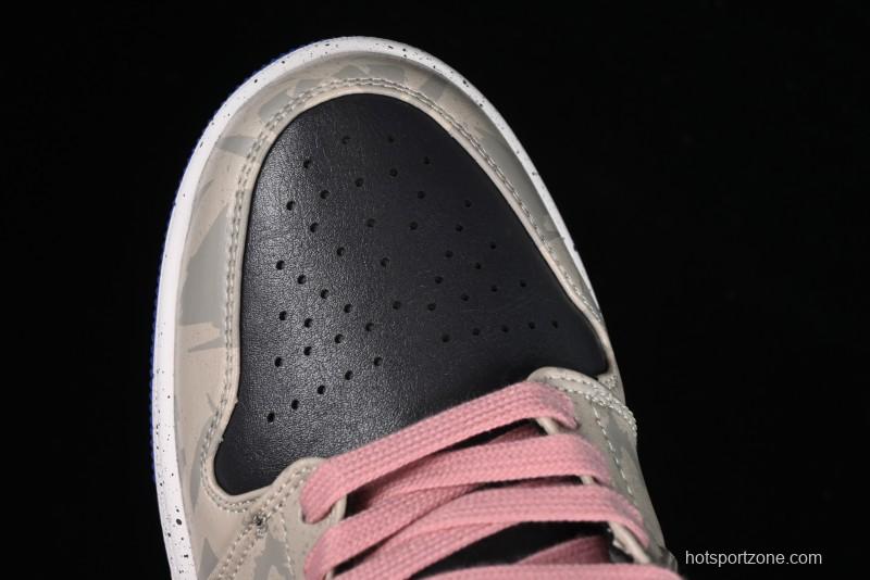 Nike Air Jordan 1 Low Retro Basketball Shoes with Panda Mischief Pioneer Knight Design - 553558-154