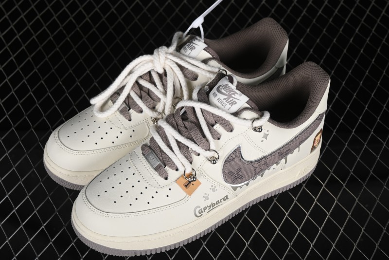 Nike Air Force 1 '07 Low x Capybara "Mona Lisa" Casual Lace-Up Sneakers - LV0506-990
