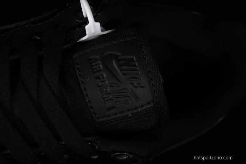 Nike Air Force 1 '07 Low Patent Leather All Black Casual Sneakers - AH6827-001