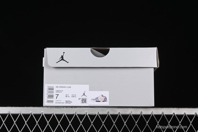 Nike Air Jordan 1 Low MLB Collaboration Retro Blue Denim Custom Basketball Shoes - DC2024-027