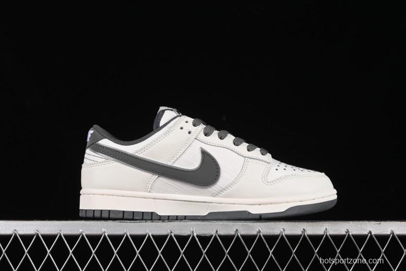 Nike SB Dunk Low Violent Bear Collaboration - Woven Grey Check Anniversary Custom Low-Top Casual Sneakers - KK1888-004