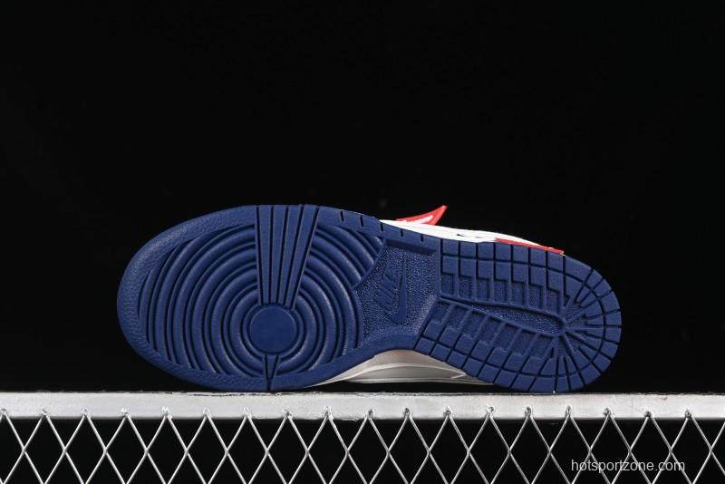 Nike SB Dunk Low Supreme Collaboration - Off White Navy Swoosh Anniversary Custom Low-Top Casual Skate Shoes - DJ2024-013