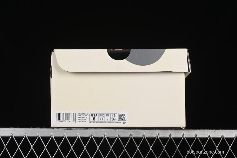 Nike Travis Scott x Fragment Design x Air Jordan 1 Low OG SP AJ1 Levi's Collaboration - White Blue Canvas Low Top Casual Sneakers - JH6088-605