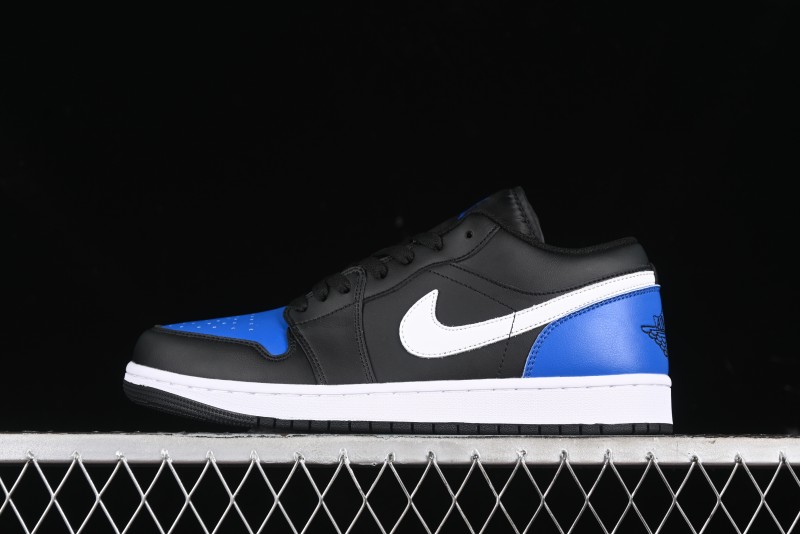 Nike Air Jordan 1 Low Retro Basketball Shoes in Black/Blue - 553558-042