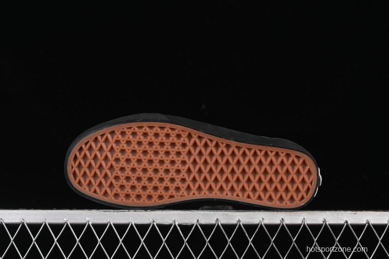 Vans Knu Skool High Street American Retro Canvas Skate Shoes in Black Red - VN0009BCRTU