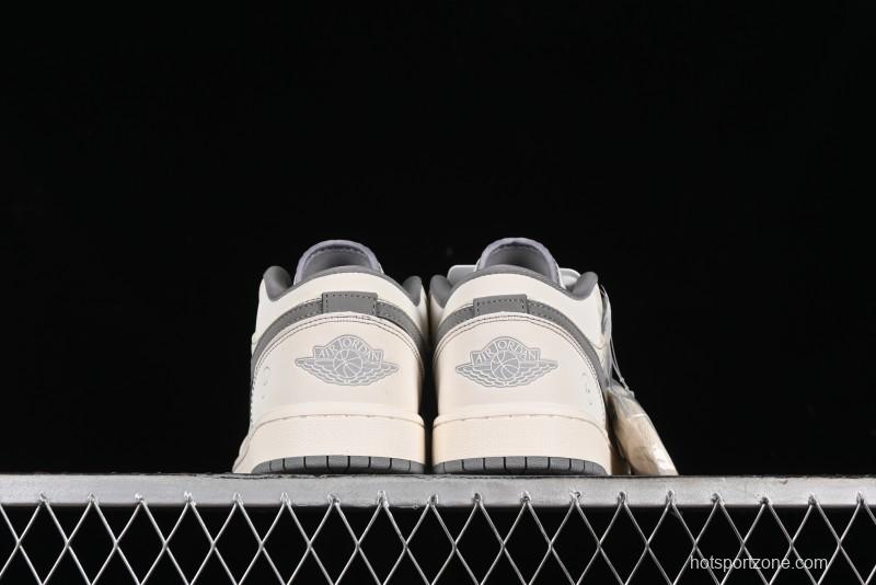 Nike Air Jordan 1 Low AJ1 Lightning Collaboration - Off White Grey Anniversary Custom Edition Low-Top Casual Sneakers - CF3688-020
