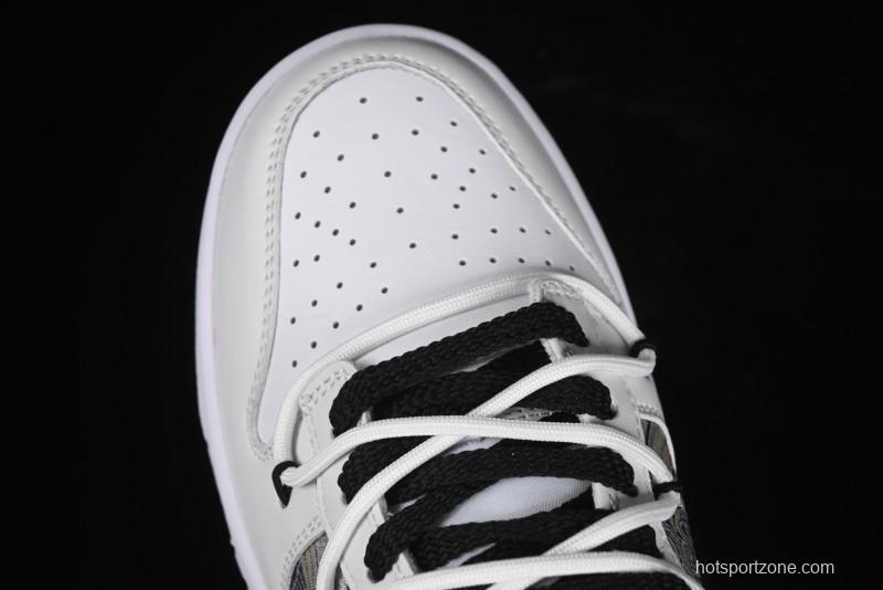 Nike Dunk Low CNY Year of the Dragon Limited Edition SB Lace-Up Casual Sneakers with Silver-White Design - DV0831-101