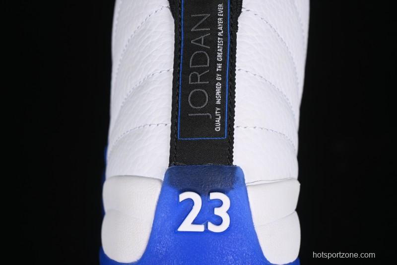 Nike Air Jordan 12 Retro Basketball Shoes in White Blue - CT8013-140