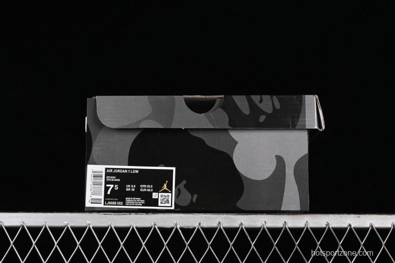 Nike Air Jordan 1 Low AJ1 Bape Collaboration - Pig Eight Patchwork Custom High-End Low-Top Basketball Shoes - LJ6688-002