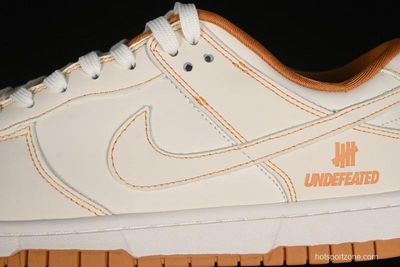 Nike SB Dunk Low UN Collaboration - Off White & Yellow Swoosh Anniversary Customized Low-Top Casual Skate Shoes - KK1688-011