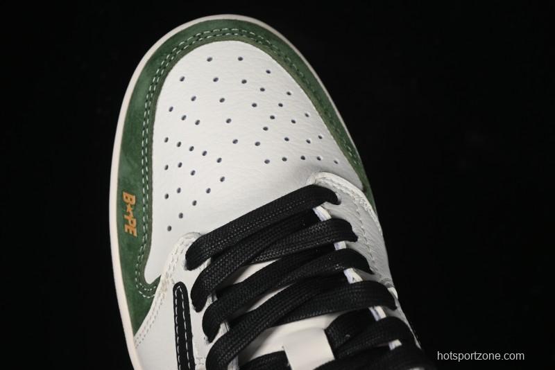 Nike Travis Scott x Fragment Design x Air Jordan 1 Low OG SP AJ1 Bape Collaboration - Jungle Green Low Top Casual Sneakers - XY2688-107