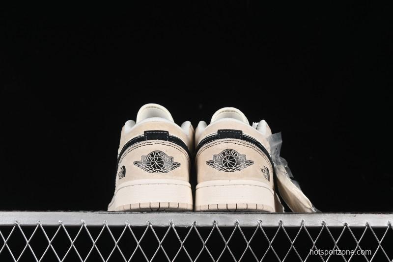 Nike Air Jordan 1 Low AJ1 The North Face Collaboration - Beige Coffee Retro Basketball Shoes - SJ9950-028
